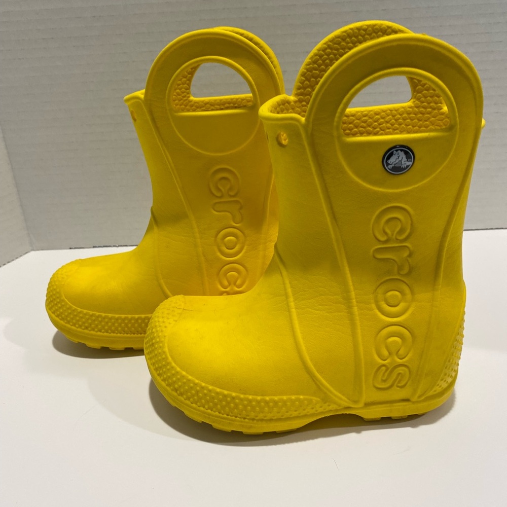CROCS Kids Bright Yellow Rain Boots